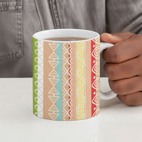Nigerian Aso Oke African Ethnic Stripes Ceramic Mug