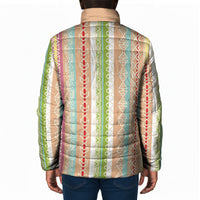 Nigerian Aso Oke African Ethnic Stripes Padded Jacket