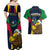 Namibia Rugby Couples Matching Off Shoulder Maxi Dress and Hawaiian Shirt World Cup 2023 Eagle Mascot Come On Welwitschias LT9 - Wonder Print Shop