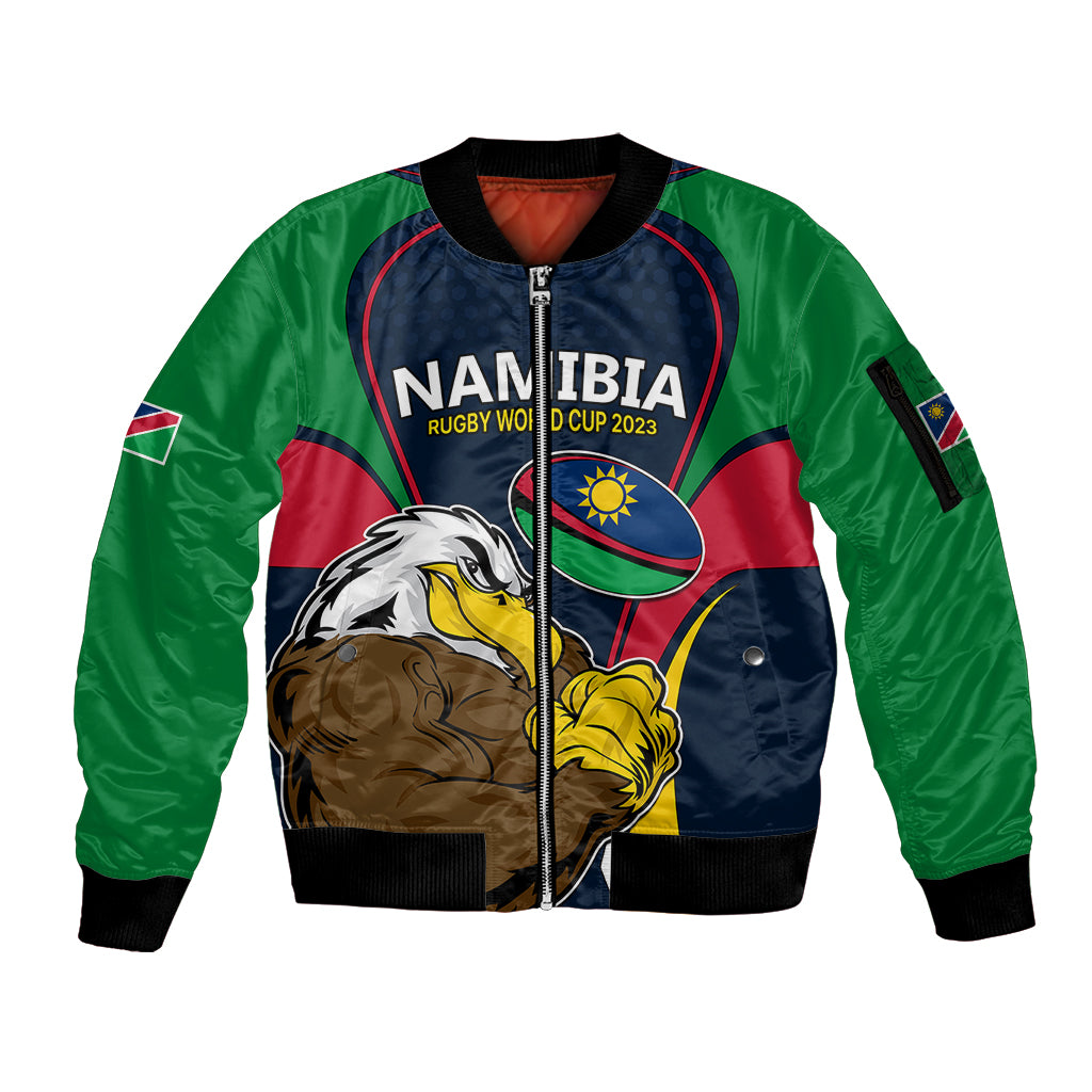 namibia-rugby-sleeve-zip-bomber-jacket-world-cup-2023-eagle-mascot-come-on-welwitschias