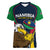 Namibia Rugby Women V Neck T Shirt World Cup 2023 Eagle Mascot Come On Welwitschias - Wonder Print Shop