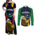 Custom Namibia Rugby Couples Matching Off Shoulder Maxi Dress and Long Sleeve Button Shirts World Cup 2023 Eagle Mascot Come On Welwitschias LT9 - Wonder Print Shop