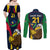 Custom Namibia Rugby Couples Matching Off Shoulder Maxi Dress and Long Sleeve Button Shirts World Cup 2023 Eagle Mascot Come On Welwitschias LT9 - Wonder Print Shop