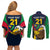 Custom Namibia Rugby Couples Matching Off Shoulder Short Dress and Long Sleeve Button Shirts World Cup 2023 Eagle Mascot Come On Welwitschias LT9 - Wonder Print Shop