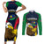 Custom Namibia Rugby Couples Matching Short Sleeve Bodycon Dress and Long Sleeve Button Shirts World Cup 2023 Eagle Mascot Come On Welwitschias LT9 - Wonder Print Shop