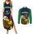 Custom Namibia Rugby Couples Matching Summer Maxi Dress and Long Sleeve Button Shirts World Cup 2023 Eagle Mascot Come On Welwitschias LT9 - Wonder Print Shop