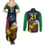 Custom Namibia Rugby Couples Matching Summer Maxi Dress and Long Sleeve Button Shirts World Cup 2023 Eagle Mascot Come On Welwitschias LT9 - Wonder Print Shop