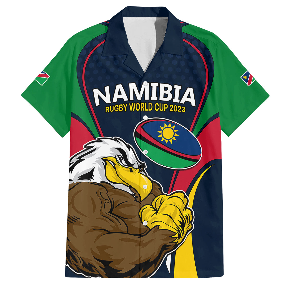 Custom Namibia Rugby Kid Hawaiian Shirt World Cup 2023 Eagle Mascot Come On Welwitschias - Wonder Print Shop