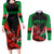 Wales Rugby Couples Matching Long Sleeve Bodycon Dress and Long Sleeve Button Shirts World Cup 2023 Dragon Mascot Come On Cymru LT9 - Wonder Print Shop