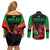 Wales Rugby Couples Matching Off Shoulder Short Dress and Long Sleeve Button Shirts World Cup 2023 Dragon Mascot Come On Cymru LT9 - Wonder Print Shop