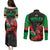 Wales Rugby Couples Matching Puletasi Dress and Long Sleeve Button Shirts World Cup 2023 Dragon Mascot Come On Cymru LT9 - Wonder Print Shop