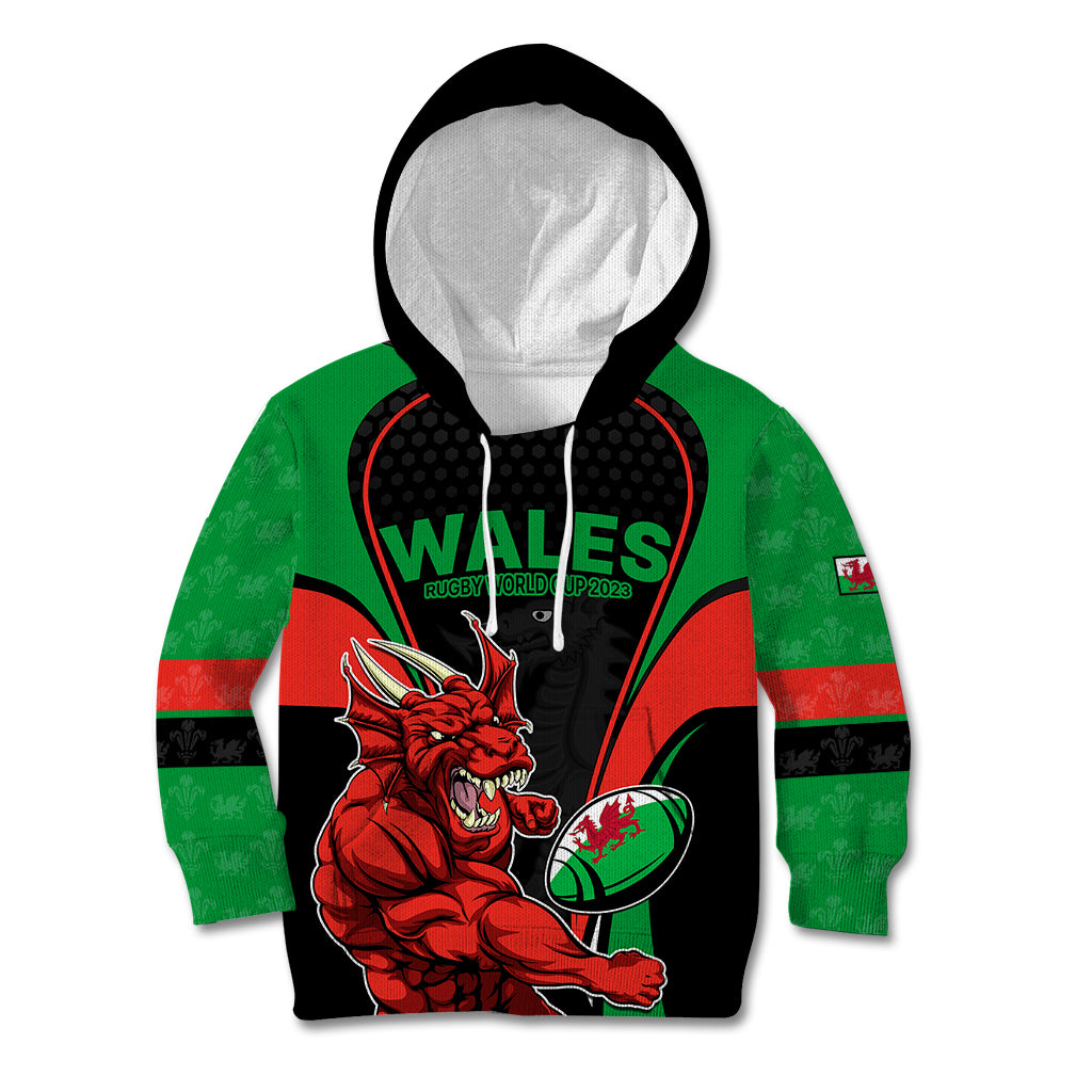 Wales Rugby Kid Hoodie World Cup 2023 Dragon Mascot Come On Cymru - Wonder Print Shop