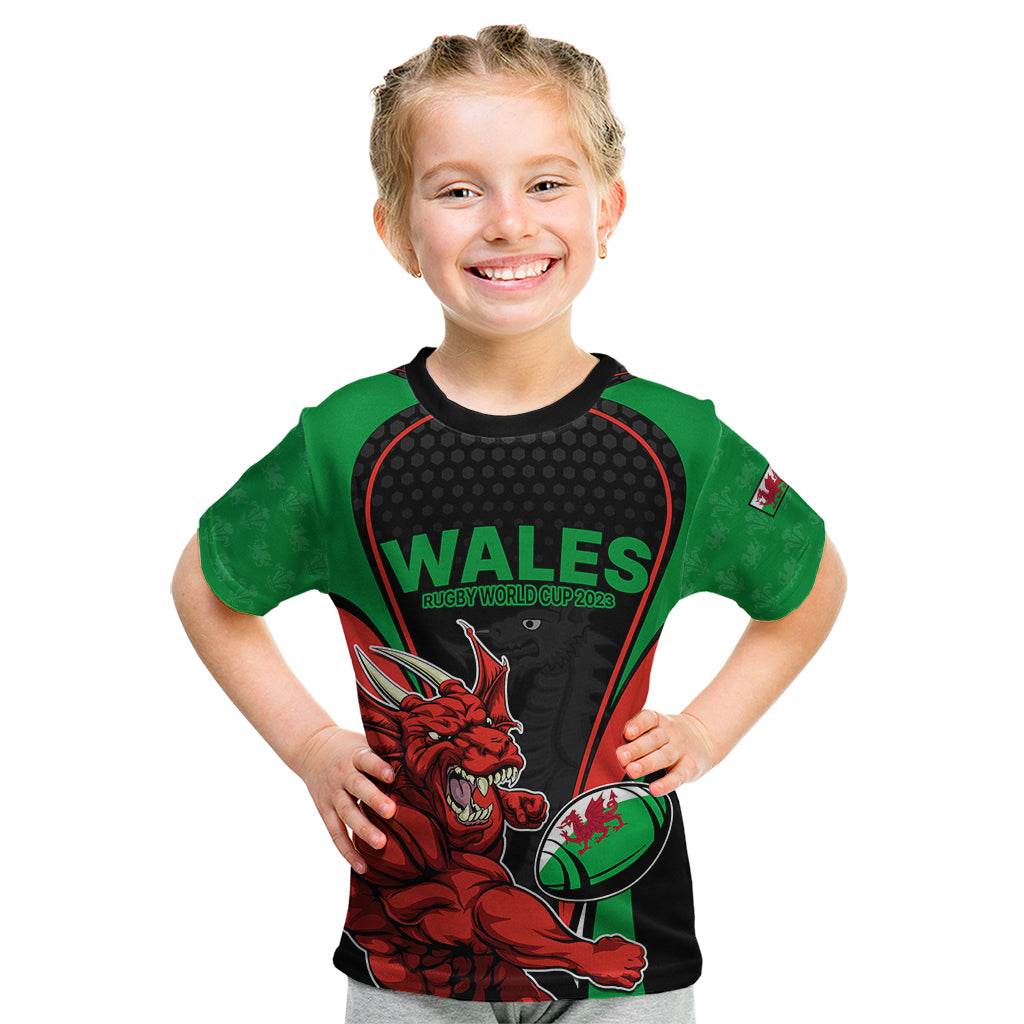 Wales Rugby Kid T Shirt World Cup 2023 Dragon Mascot Come On Cymru - Wonder Print Shop