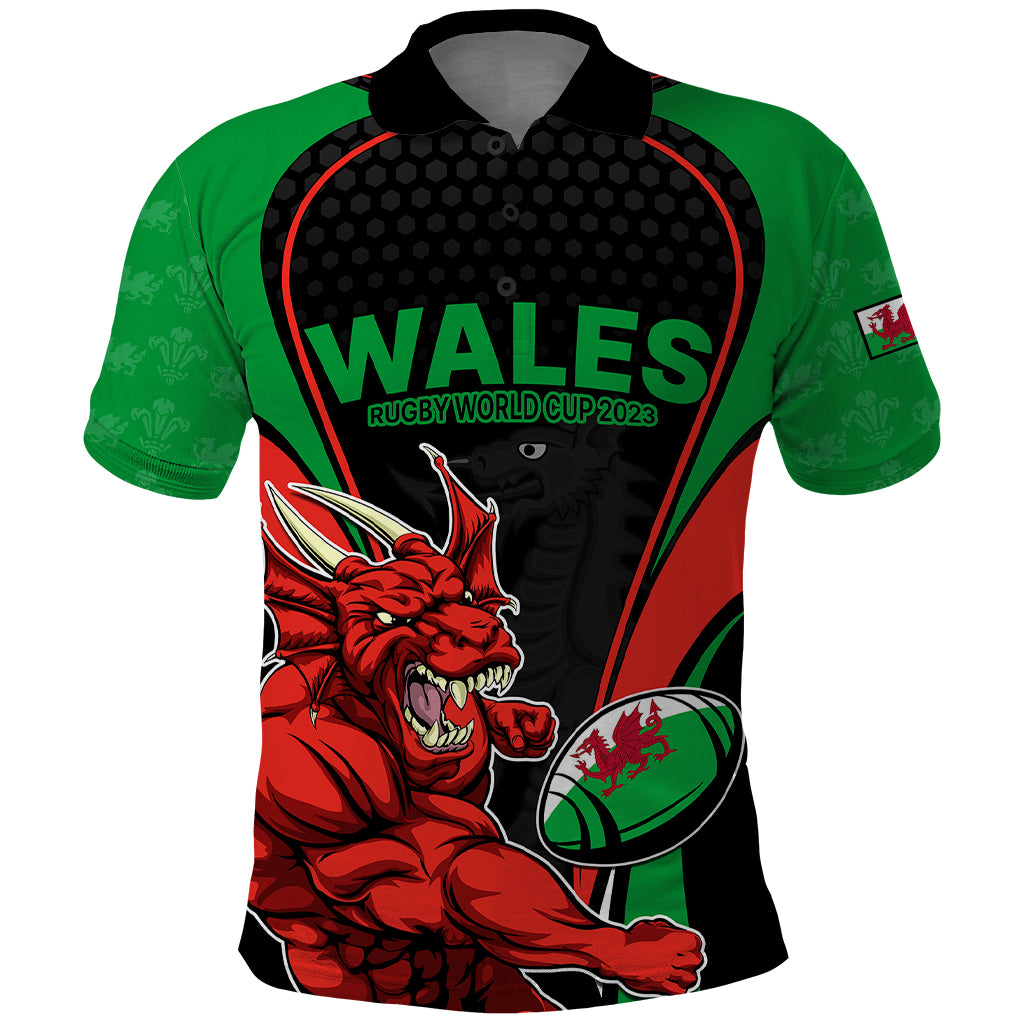 Wales Rugby Polo Shirt World Cup 2023 Dragon Mascot Come On Cymru - Wonder Print Shop