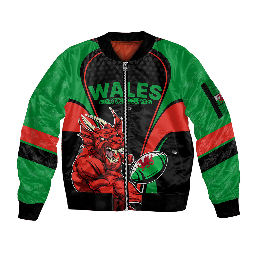 wales-rugby-sleeve-zip-bomber-jacket-world-cup-2023-dragon-mascot-come-on-cymru