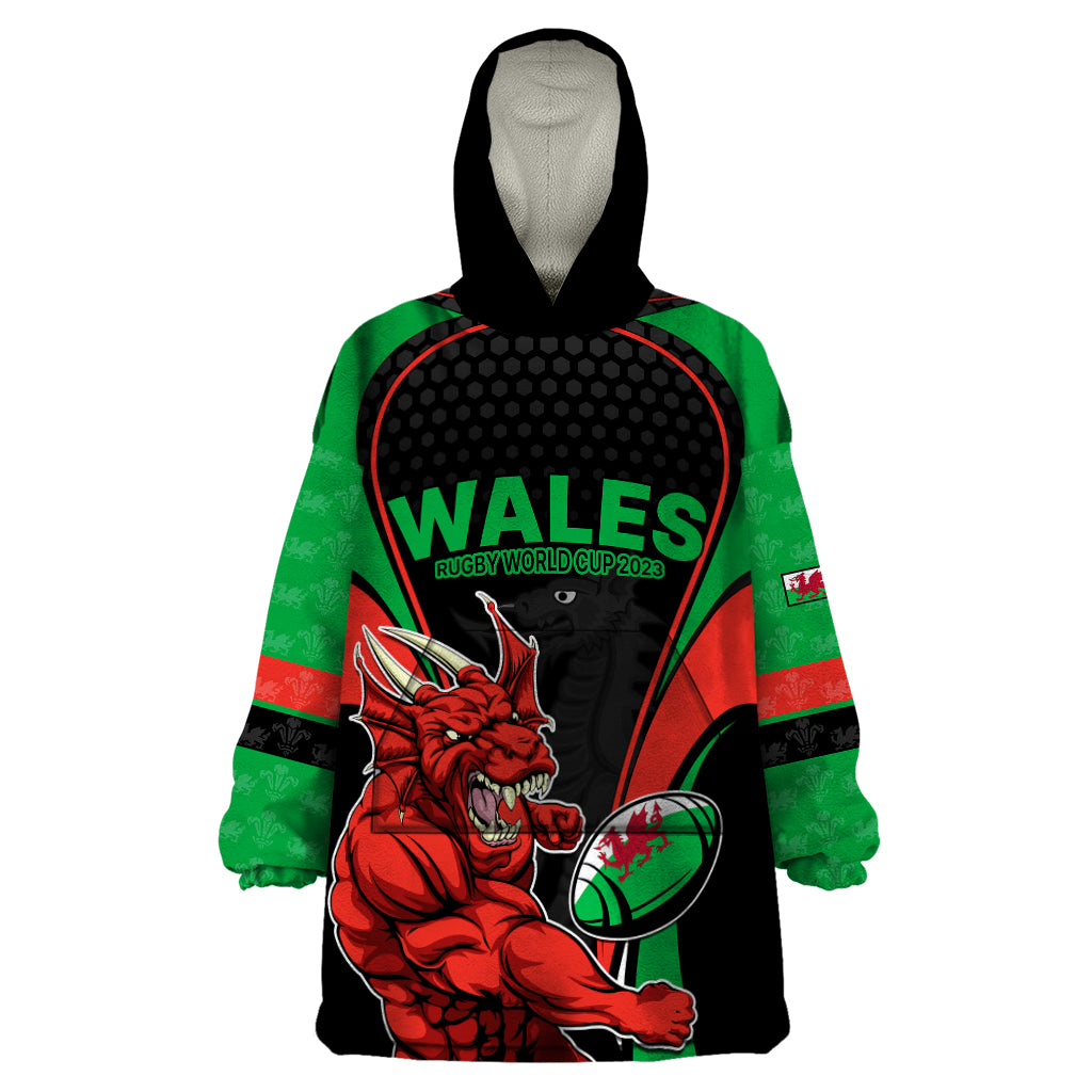 wales-rugby-wearable-blanket-hoodie-world-cup-2023-dragon-mascot-come-on-cymru