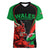 Wales Rugby Women V Neck T Shirt World Cup 2023 Dragon Mascot Come On Cymru - Wonder Print Shop