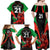 Custom Wales Rugby Family Matching Off Shoulder Long Sleeve Dress and Hawaiian Shirt World Cup 2023 Dragon Mascot Come On Cymru - Wonder Print Shop