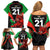 Custom Wales Rugby Family Matching Off Shoulder Short Dress and Hawaiian Shirt World Cup 2023 Dragon Mascot Come On Cymru LT9 - Wonder Print Shop