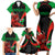 Custom Wales Rugby Family Matching Short Sleeve Bodycon Dress and Hawaiian Shirt World Cup 2023 Dragon Mascot Come On Cymru - Wonder Print Shop