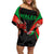 Custom Wales Rugby Off Shoulder Short Dress World Cup 2023 Dragon Mascot Come On Cymru - Wonder Print Shop