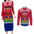 Haiti Independence Day Couples Matching Long Sleeve Bodycon Dress and Long Sleeve Button Shirt Libete Egalite Fratenite Ayiti 1804 With Polynesian Pattern LT9 - Wonder Print Shop