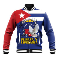 Personalized Cuba Venezuela Baseball Jacket Fuerza Y Esperanza - Wonder Print Shop