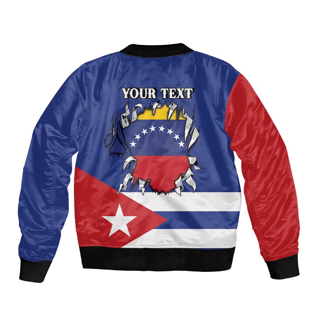 Personalized Cuba Venezuela Bomber Jacket Fuerza Y Esperanza - Wonder Print Shop