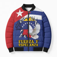 Personalized Cuba Venezuela Bomber Puffer Jacket Fuerza Y Esperanza - Wonder Print Shop