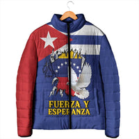Personalized Cuba Venezuela Padded Jacket Fuerza Y Esperanza - Wonder Print Shop