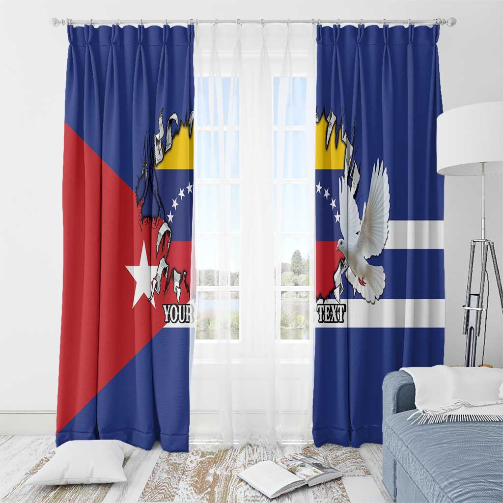Personalized Cuba Venezuela Window Curtain Fuerza Y Esperanza - Wonder Print Shop