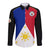 Philippines Concept Home Football Long Sleeve Button Shirt Pilipinas Flag Black Style 2023 - Wonder Print Shop