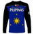 Philippines Concept Home Football Long Sleeve Shirt Pilipinas Flag Black Style 2023 - Wonder Print Shop