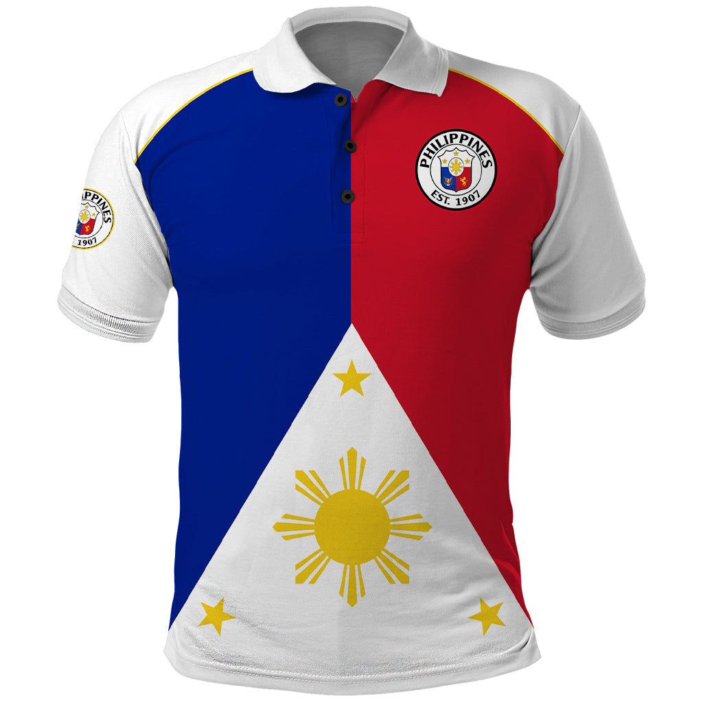 (Custom Text And Number) Philippines Concept Home Football Polo Shirt Pilipinas Flag White Style 2023 - Wonder Print Shop