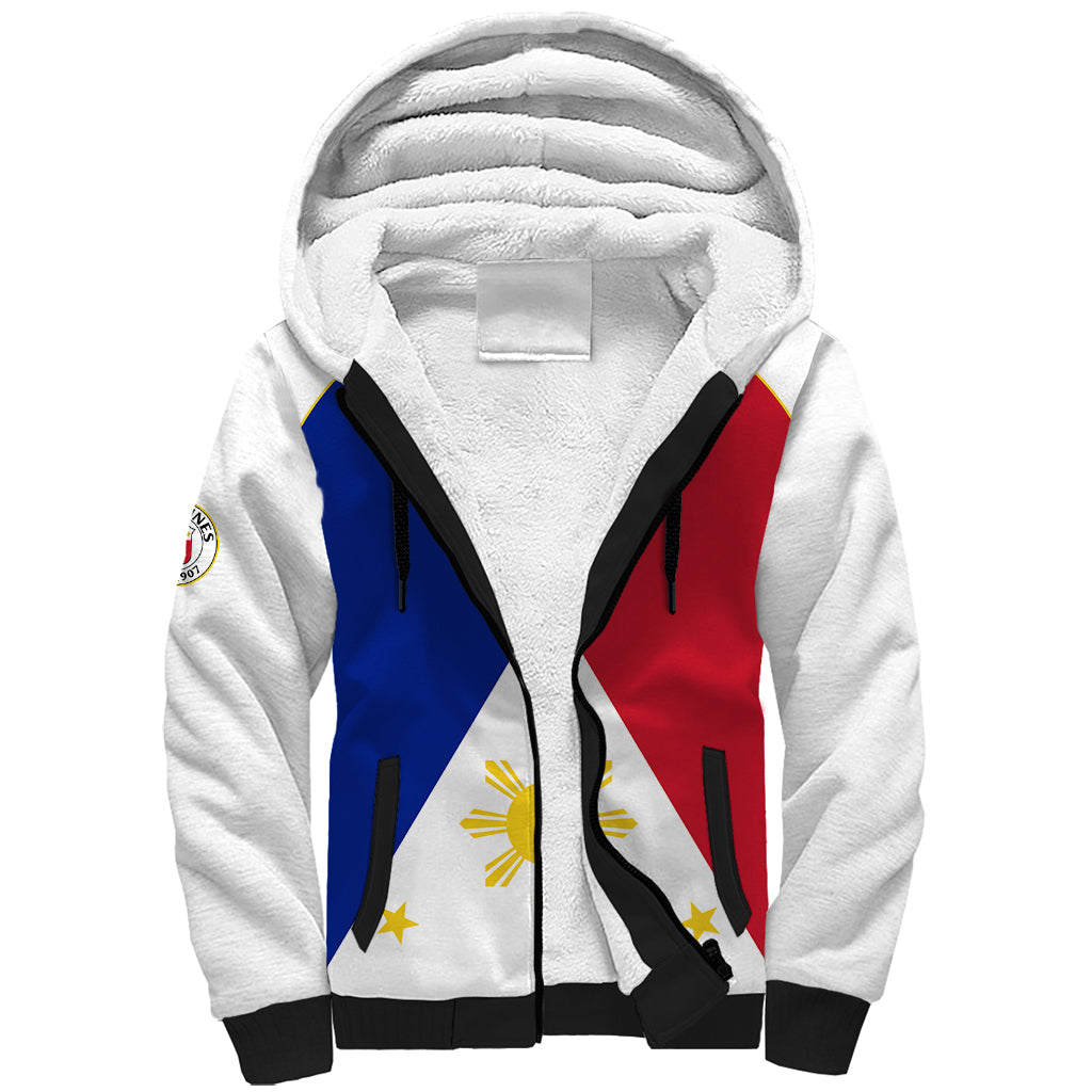 (Custom Text And Number) Philippines Concept Home Football Sherpa Hoodie Pilipinas Flag White Style 2023 - Wonder Print Shop