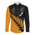 Australia Wallabies and Aotearoa Rugby Long Sleeve Button Shirt Kangaroo Black Fern Maori Gold Vibe - Wonder Print Shop