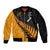 Australia Wallabies and Aotearoa Rugby Sleeve Zip Bomber Jacket Kangaroo Black Fern Maori Gold Vibe - Wonder Print Shop