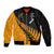 Custom Australia Wallabies and Aotearoa Rugby Bomber Jacket Kangaroo Black Fern Maori Gold Vibe LT9 - Wonder Print Shop