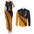 Custom Australia Wallabies and Aotearoa Rugby Couples Matching Tank Maxi Dress and Long Sleeve Button Shirts Kangaroo Black Fern Maori Gold Vibe LT9 - Wonder Print Shop