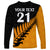 Custom Australia Wallabies and Aotearoa Rugby Long Sleeve Shirt Kangaroo Black Fern Maori Gold Vibe - Wonder Print Shop