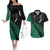 Australia Wallabies and Aotearoa Rugby Couples Matching Off The Shoulder Long Sleeve Dress and Hawaiian Shirt Kangaroo Black Fern Maori Green Vibe LT9 - Wonder Print Shop