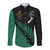 Australia Wallabies and Aotearoa Rugby Long Sleeve Button Shirt Kangaroo Black Fern Maori Green Vibe - Wonder Print Shop