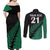 Custom Australia Wallabies and Aotearoa Rugby Couples Matching Off Shoulder Maxi Dress and Long Sleeve Button Shirts Kangaroo Black Fern Maori Green Vibe LT9 - Wonder Print Shop