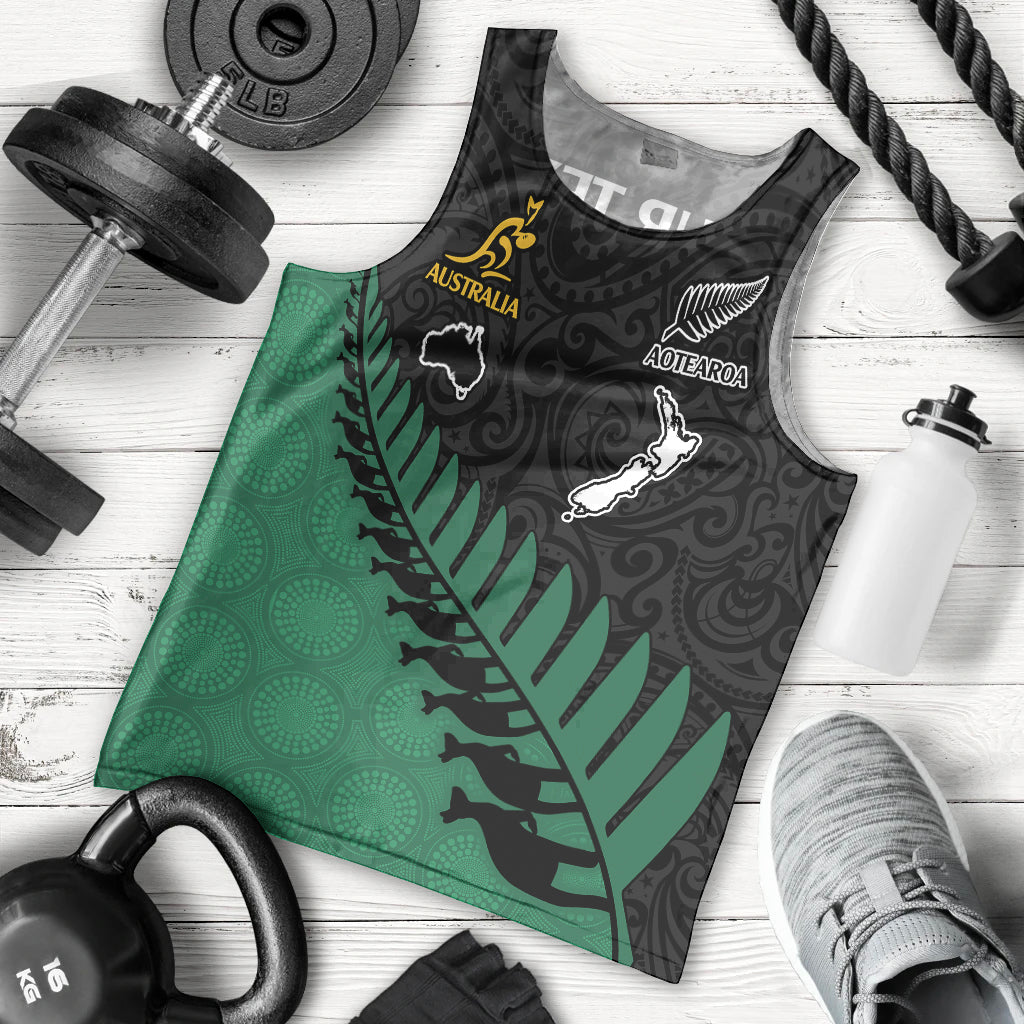 custom-australia-wallabies-and-aotearoa-rugby-men-tank-top-kangaroo-black-fern-maori-green-vibe