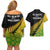 Australia Wallabies and Aotearoa Rugby Couples Matching Off Shoulder Short Dress and Hawaiian Shirt Kangaroo Black Fern Maori Gradient Vibe LT9 - Wonder Print Shop