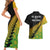 Australia Wallabies and Aotearoa Rugby Couples Matching Short Sleeve Bodycon Dress and Hawaiian Shirt Kangaroo Black Fern Maori Gradient Vibe LT9 - Wonder Print Shop