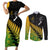 Australia Wallabies and Aotearoa Rugby Couples Matching Short Sleeve Bodycon Dress and Long Sleeve Button Shirts Kangaroo Black Fern Maori Gradient Vibe LT9 - Wonder Print Shop