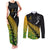 Australia Wallabies and Aotearoa Rugby Couples Matching Tank Maxi Dress and Long Sleeve Button Shirts Kangaroo Black Fern Maori Gradient Vibe LT9 - Wonder Print Shop