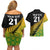 Custom Australia Wallabies and Aotearoa Rugby Couples Matching Off Shoulder Short Dress and Hawaiian Shirt Kangaroo Black Fern Maori Gradient Vibe LT9 - Wonder Print Shop