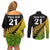 Custom Australia Wallabies and Aotearoa Rugby Couples Matching Off Shoulder Short Dress and Long Sleeve Button Shirts Kangaroo Black Fern Maori Gradient Vibe LT9 - Wonder Print Shop